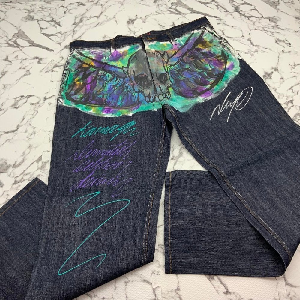 Men's Kama Streetwear Blue Wide Leg Denim Pants